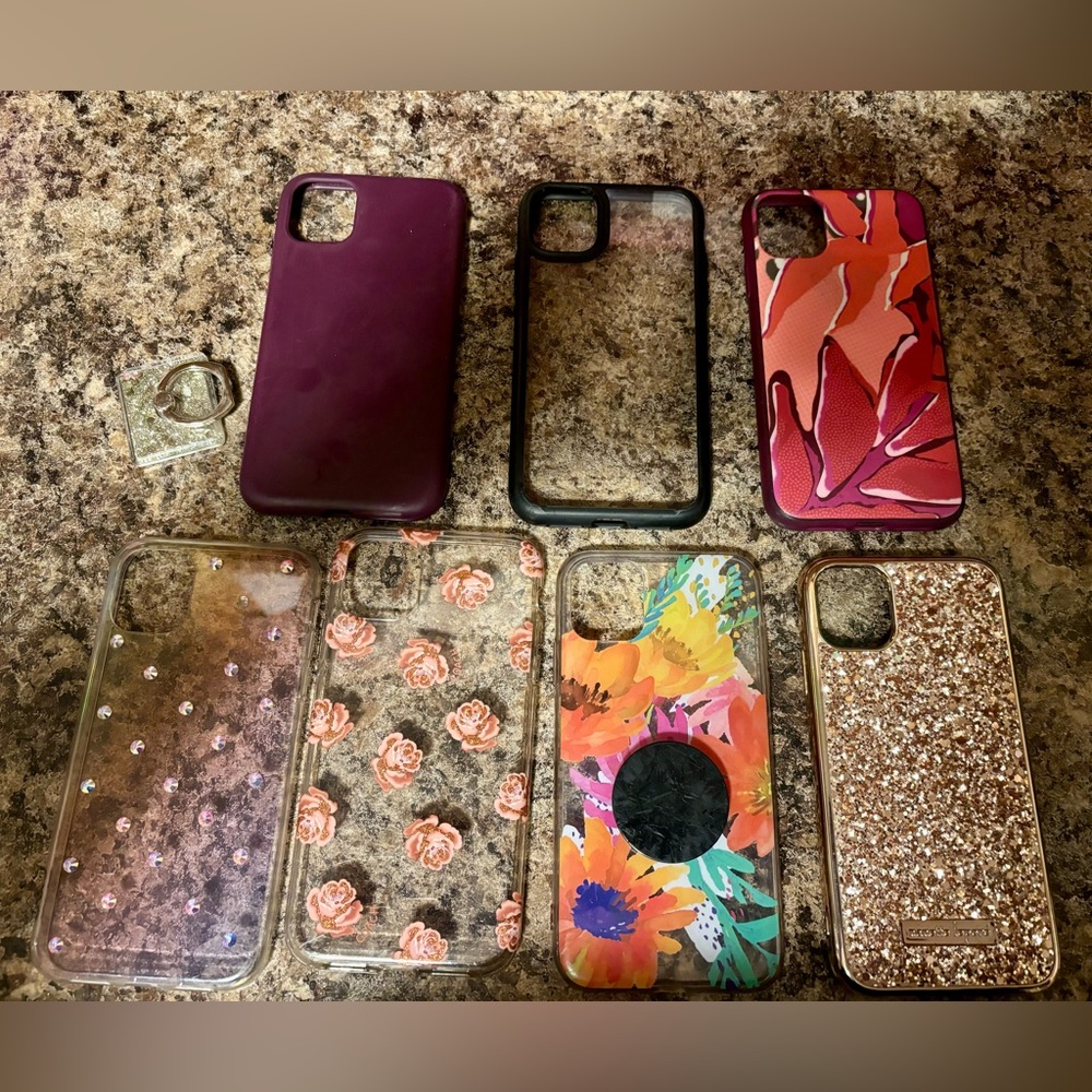 Seven IPhone 11 Phone Cases and Adhesive Ring Holder